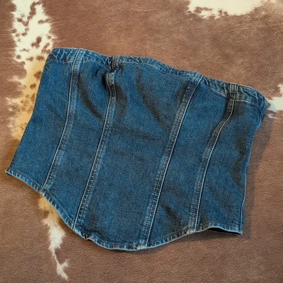 Macy strapless denim bustier top - Picture 4 of 5